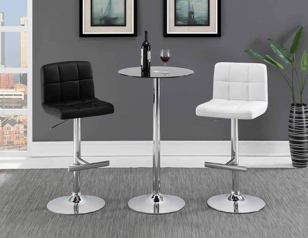 Lenny Chrome/Black Adjustable Height Bar Stools, Set of 2 - 102554 - Bien Home Furniture &amp; Electronics