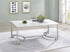 Leona White/Satin Nickel Coffee Table with Casters - 721868 - Bien Home Furniture & Electronics