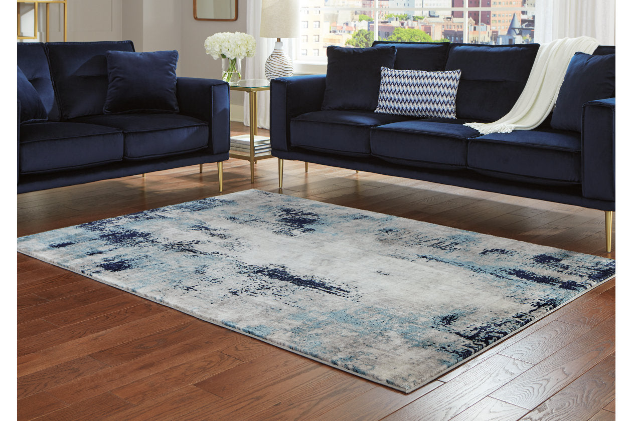 Leonelle Cream/Blue/Gray Medium Rug - R404872 - Bien Home Furniture &amp; Electronics