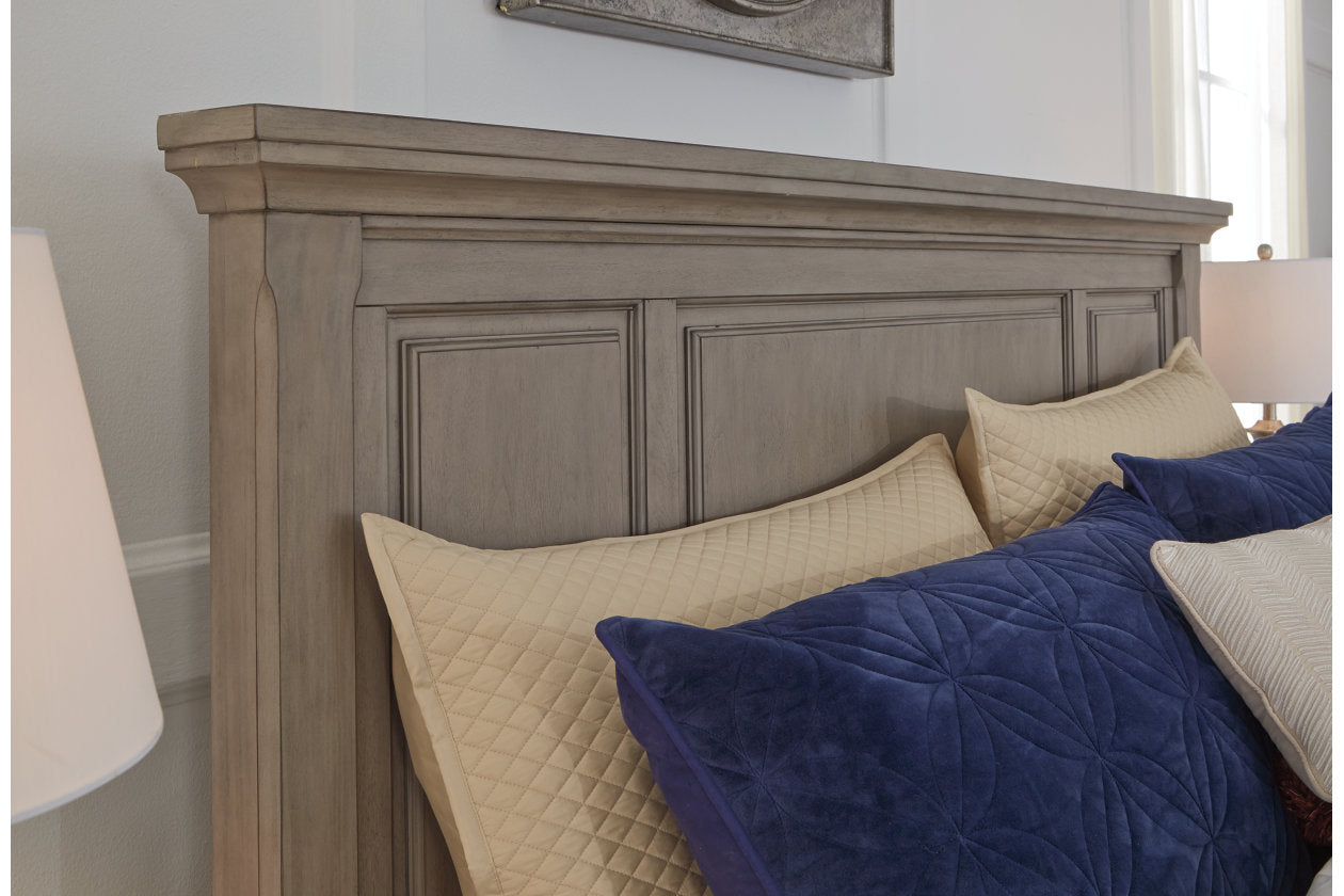 Lettner Light Gray King Panel Bed - SET | B733-56 | B733-58 | B733-97 - Bien Home Furniture &amp; Electronics