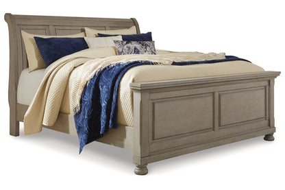 Lettner Light Gray King Sleigh Bed - SET | B733-56 | B733-78 | B733-97 - Bien Home Furniture &amp; Electronics