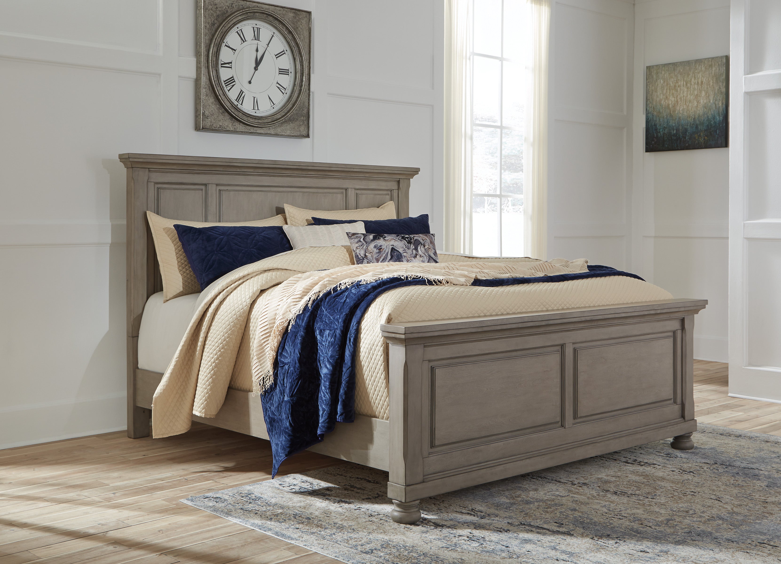 Lettner Light Gray Panel Bedroom Set - SET | B733-54 | B733-57 | B733-96 | B733-92 | B733-46 - Bien Home Furniture &amp; Electronics