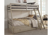 Lettner Light Gray Twin over Full Bunk Bed with 1 Large Storage Drawer - SET | B733-50 | B733-58P | B733-58R - Bien Home Furniture & Electronics