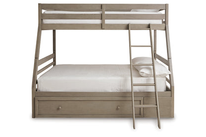 Lettner Light Gray Twin over Full Bunk Bed with 1 Large Storage Drawer - SET | B733-50 | B733-58P | B733-58R - Bien Home Furniture &amp; Electronics