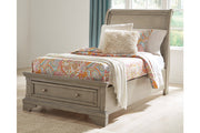Lettner Light Gray Twin Sleigh Bed - SET | B733-183 | B733-52S | B733-53 - Bien Home Furniture & Electronics