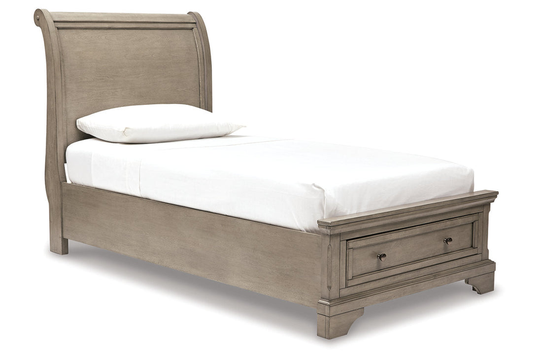 Lettner Light Gray Twin Sleigh Bed - SET | B733-183 | B733-52S | B733-53 - Bien Home Furniture &amp; Electronics