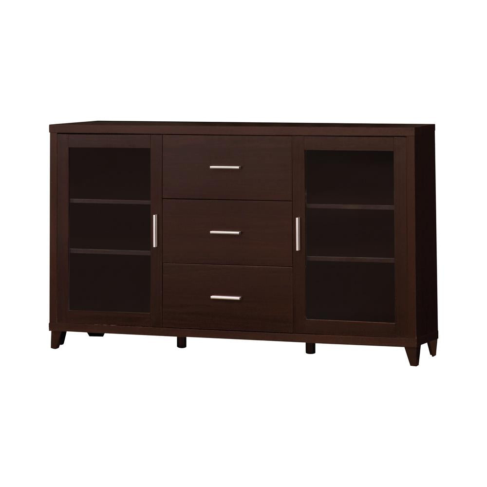 Lewes 2-Door TV Stand with Adjustable Shelves Cappuccino - 700881 - Bien Home Furniture & Electronics