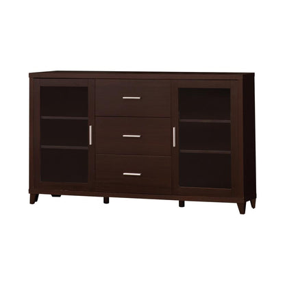 Lewes 2-Door TV Stand with Adjustable Shelves Cappuccino - 700881 - Bien Home Furniture &amp; Electronics