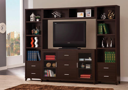 Lewes 2-Door TV Stand with Adjustable Shelves Cappuccino - 700881 - Bien Home Furniture &amp; Electronics