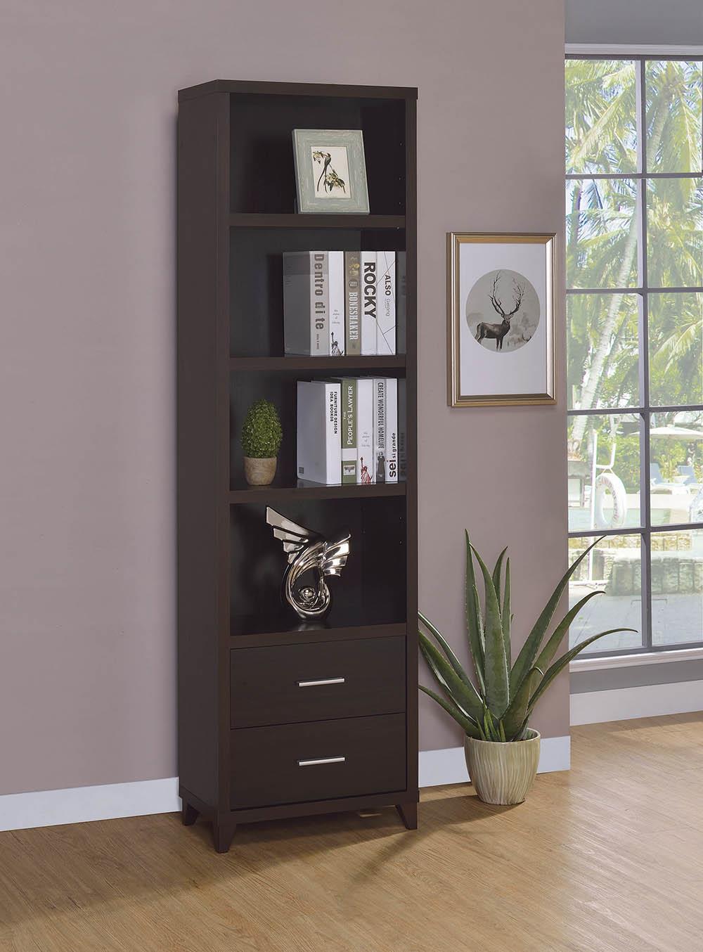 Lewes Cappuccino 2-Drawer Media Tower - 700882 - Bien Home Furniture &amp; Electronics