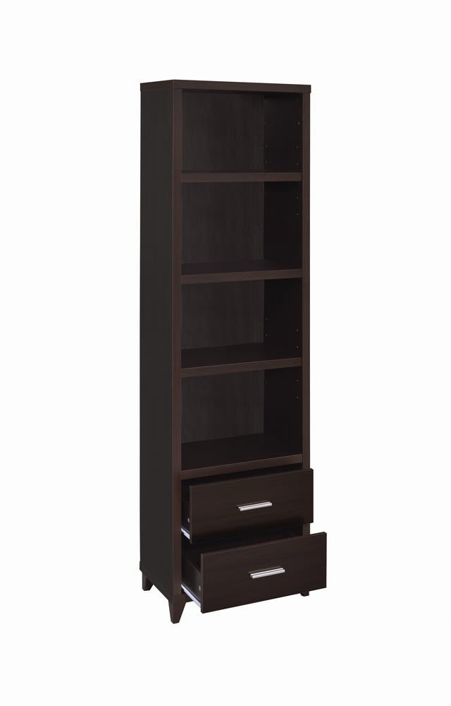 Lewes Cappuccino 2-Drawer Media Tower - 700882 - Bien Home Furniture &amp; Electronics