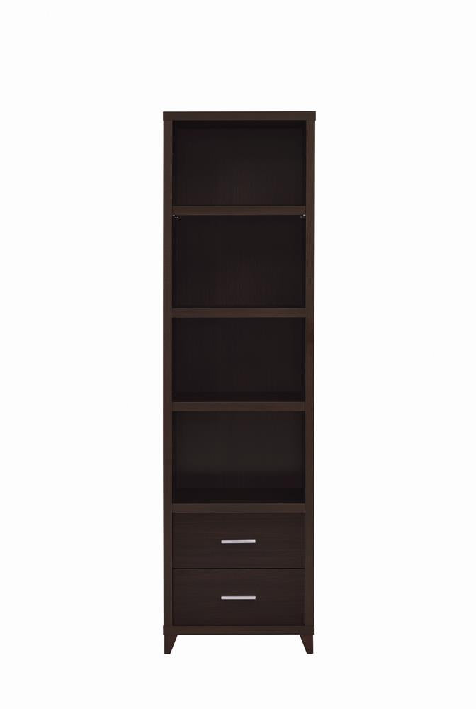 Lewes Cappuccino 2-Drawer Media Tower - 700882 - Bien Home Furniture &amp; Electronics