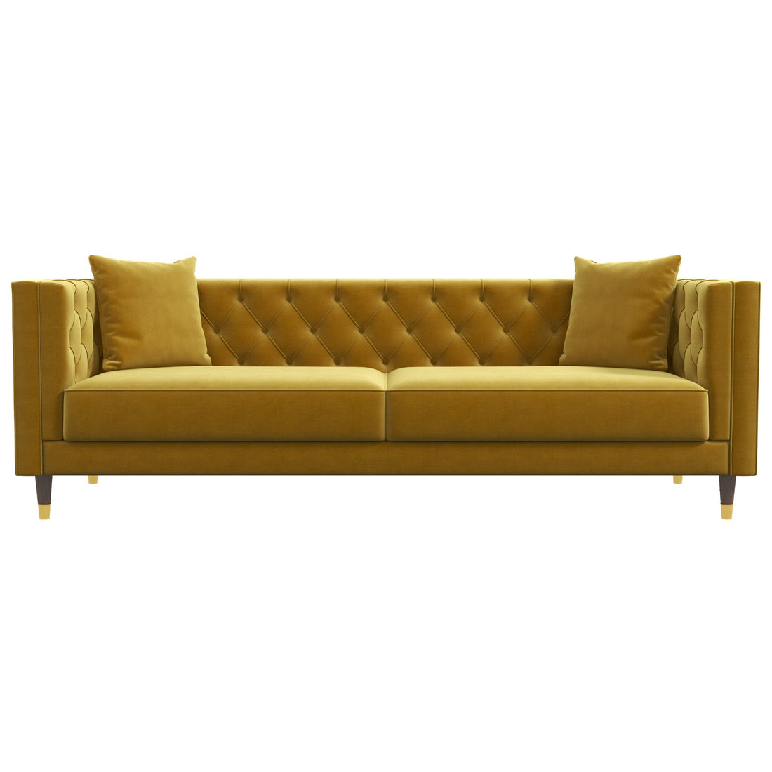 Lewis Yellow Mustard Velvet Sofa - MDM01881 - Bien Home Furniture &amp; Electronics
