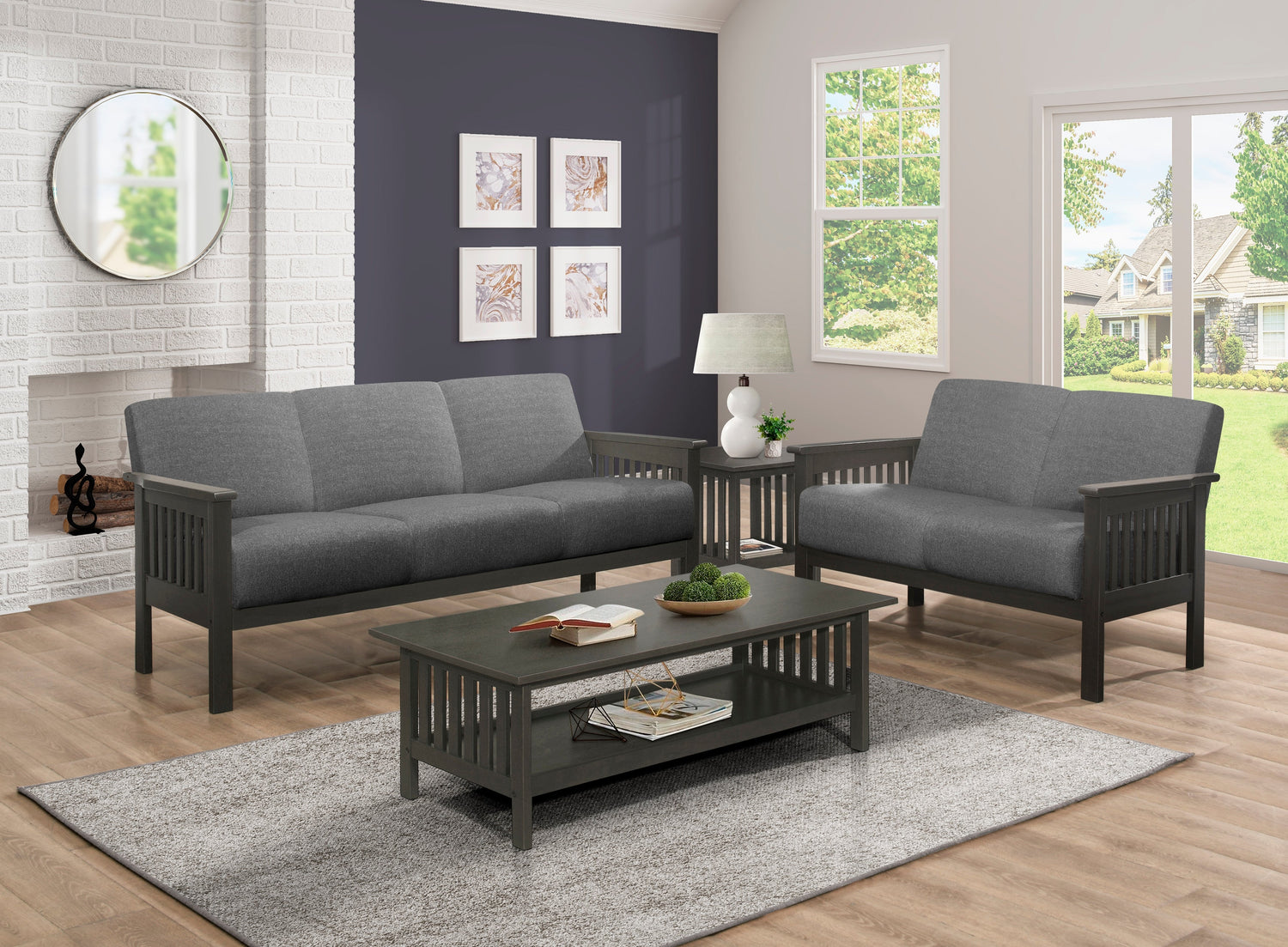 Lewiston Gray Sofa - 1104GY-3 - Bien Home Furniture &amp; Electronics