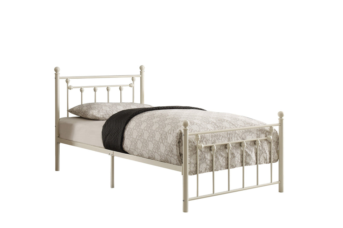 Lia White Twin Metal Platform Bed - 2048TW-1 - Bien Home Furniture &amp; Electronics