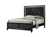 Lila Black Full Upholstered Panel Bed - SET | B4398-F-HBFB | B4398-FT-RAIL | - Bien Home Furniture & Electronics