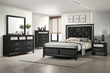 Lila Black Upholstered Panel Bedroom Set - SET | B4398-Q-HBFB | B4398-KQ-RAIL | B4398-2 | B4398-4 - Bien Home Furniture & Electronics