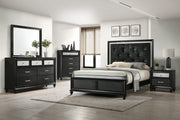Lila Black Upholstered Panel Youth Bedroom Set - SET | B4398-T-HBFB | B4398-FT-RAIL | B4398-2 | B4398-4 - Bien Home Furniture & Electronics