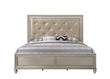 Lila Champagne King Upholstered Panel Bed - SET | B4390-K-HBFB | B4390-KQ-RAIL - Bien Home Furniture & Electronics