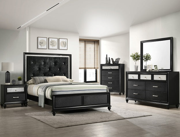 Lila Full Headboard/Footboard Black - B4398-F-HBFB - Bien Home Furniture &amp; Electronics