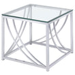 Lille Glass Top Square End Table Accents Chrome - 720497 - Bien Home Furniture & Electronics