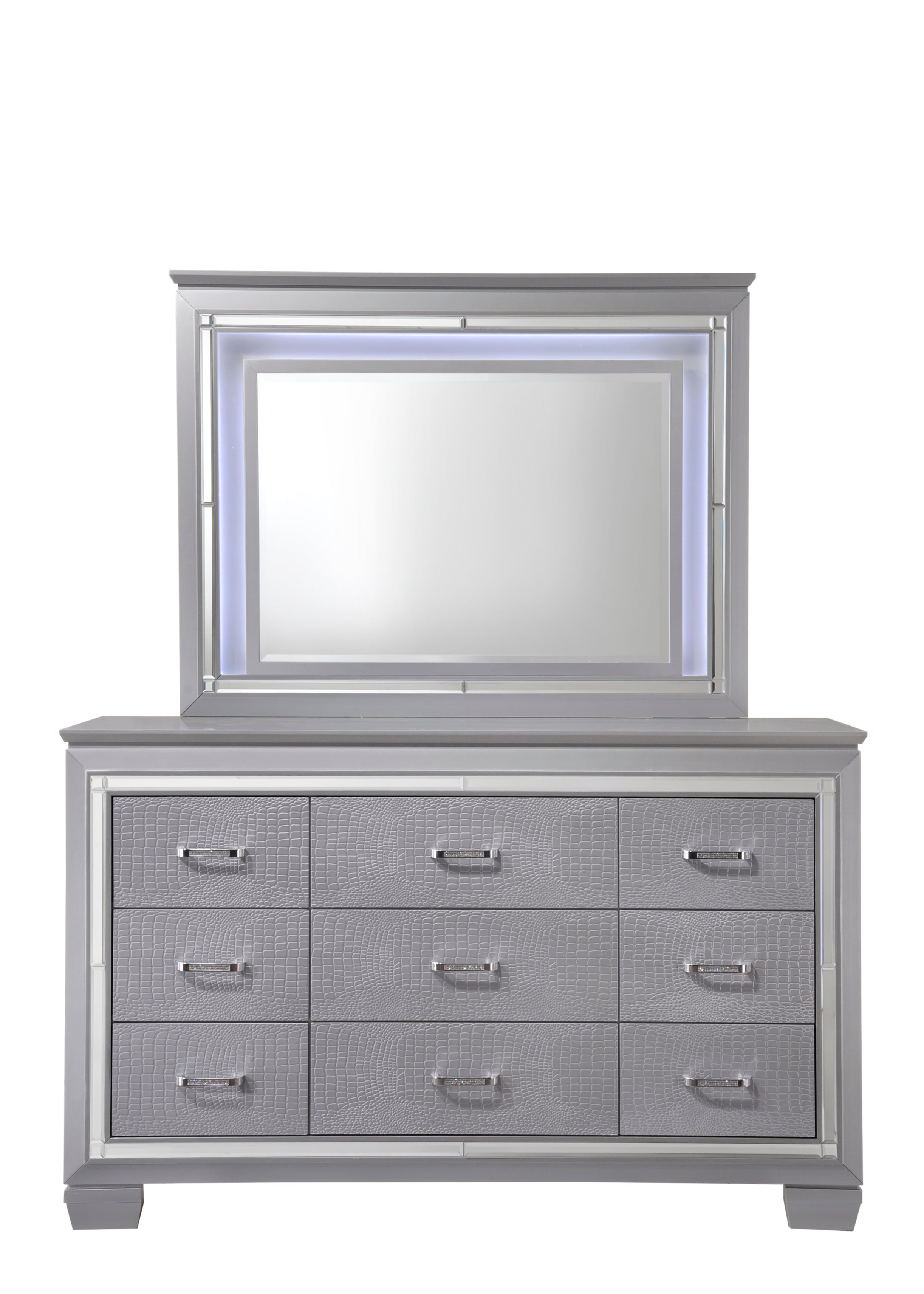 Lillian Silver Bedroom Mirror (Mirror Only) - B7100-11 - Bien Home Furniture &amp; Electronics