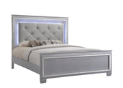 Lillian Silver King LED Upholestered Bed - SET | B7100-K-HB | B7100-K-FB | B7100-KQ-RAIL - Bien Home Furniture & Electronics