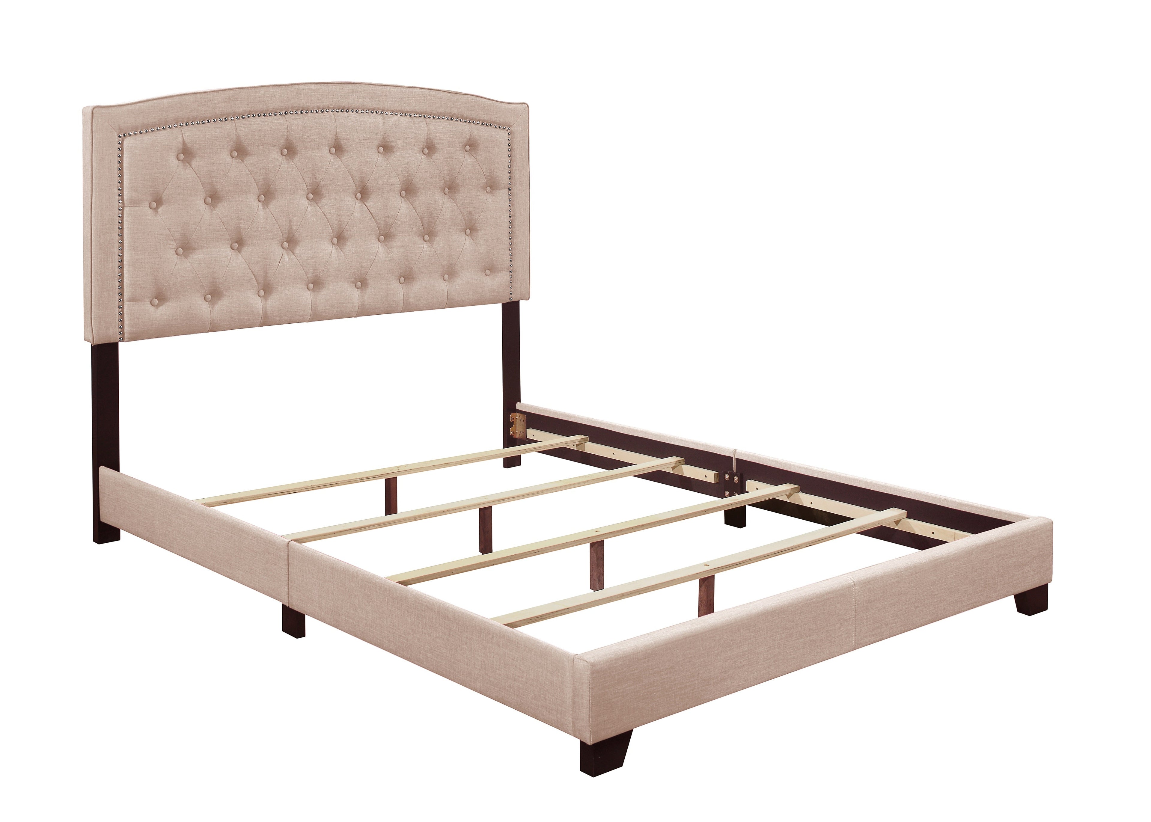 Linda Beige King Upholstered Bed - SH275KBGE-1 - Bien Home Furniture &amp; Electronics