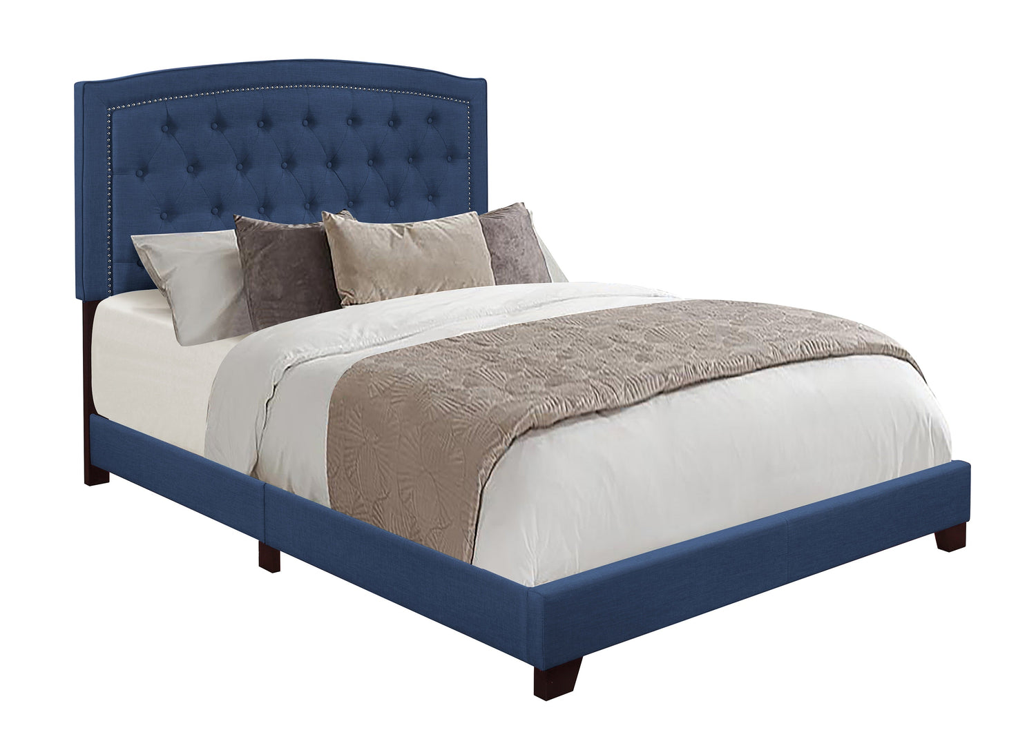 Linda Blue King Upholstered Bed - SH275KBLU-1 - Bien Home Furniture &amp; Electronics