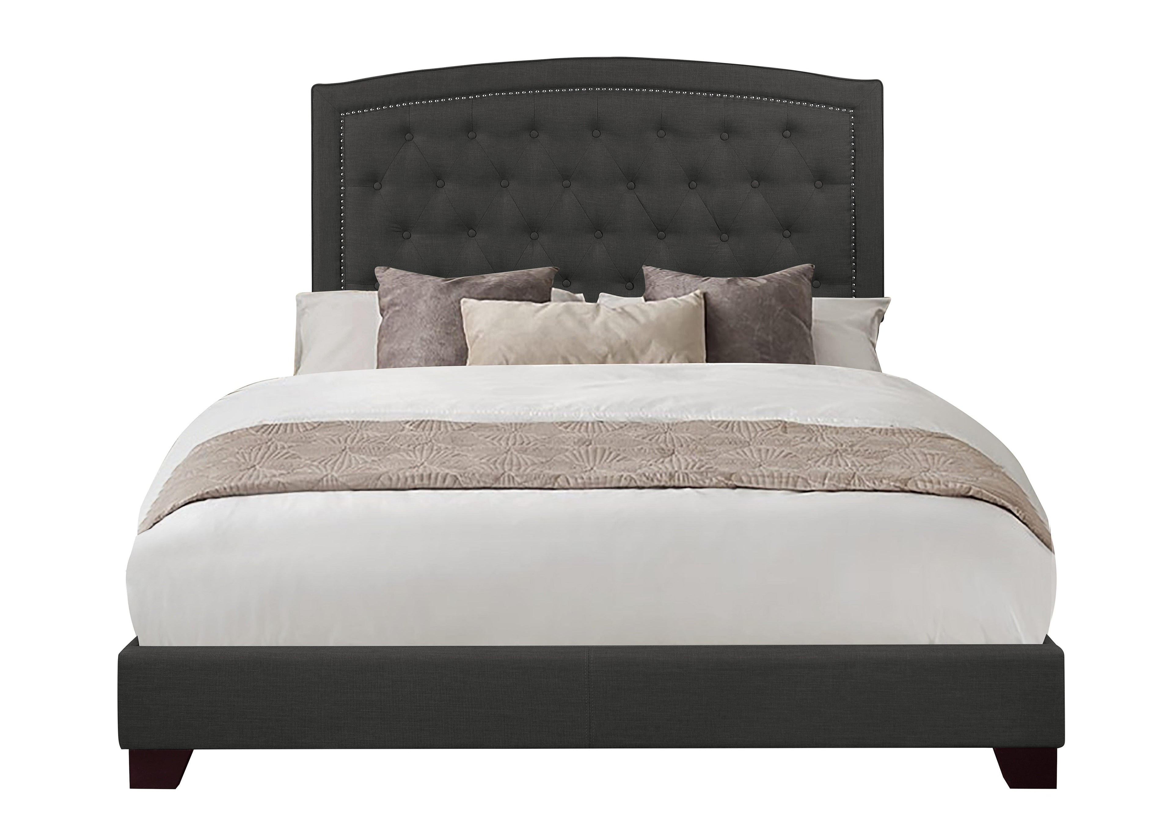 Linda Dark Gray King Upholstered Bed - SH275KDGR-1 - Bien Home Furniture &amp; Electronics