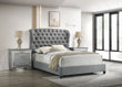Linda Gray Queen Upholstered Panel Bed - SET | 5138GY-Q-HBFB | 5138GY-KQ-RAIL - Bien Home Furniture & Electronics