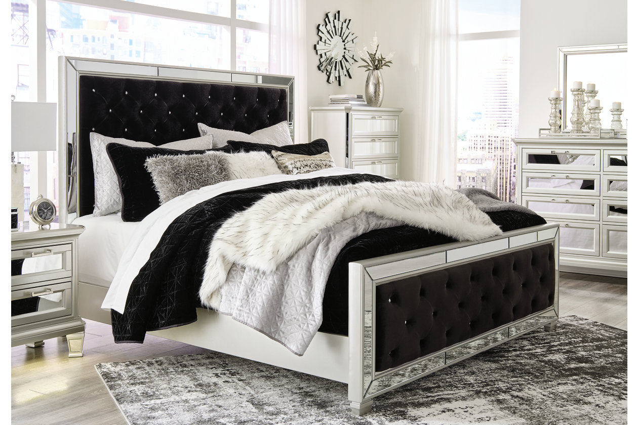 Lindenfield Silver Queen Upholstered Bed - SET | B758-54 | B758-57 | B758-96 - Bien Home Furniture &amp; Electronics