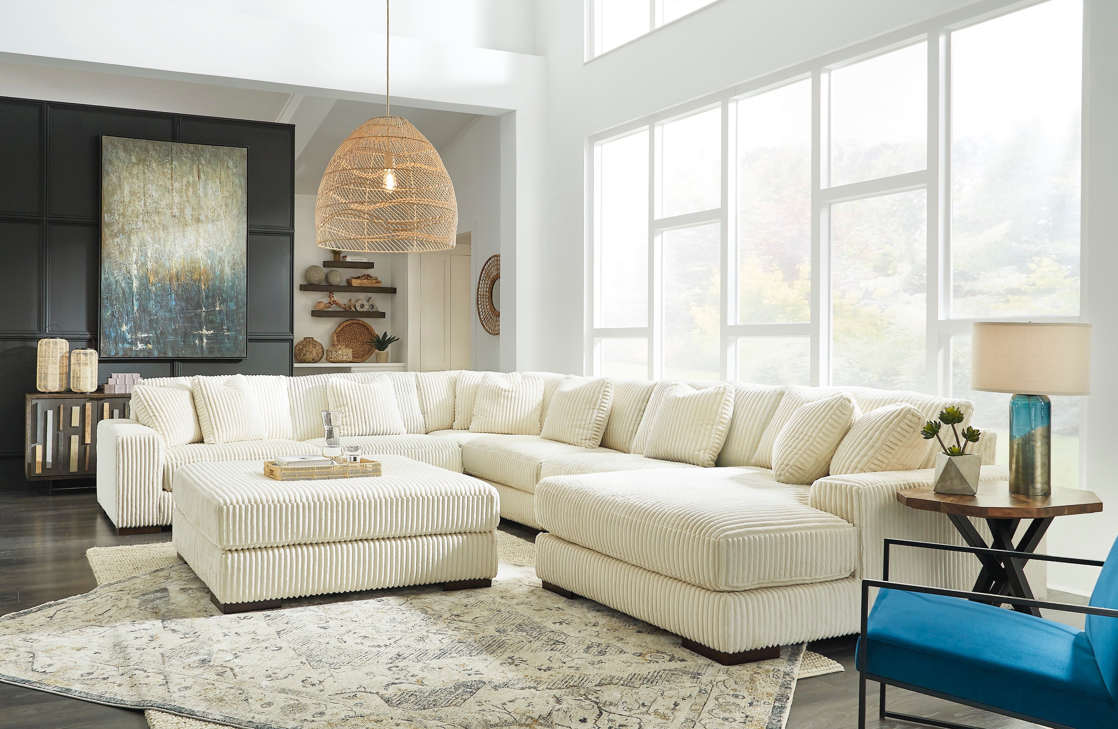 Lindyn Ivory 6-Piece RAF Sectional - Bien Home Furniture & Electronics