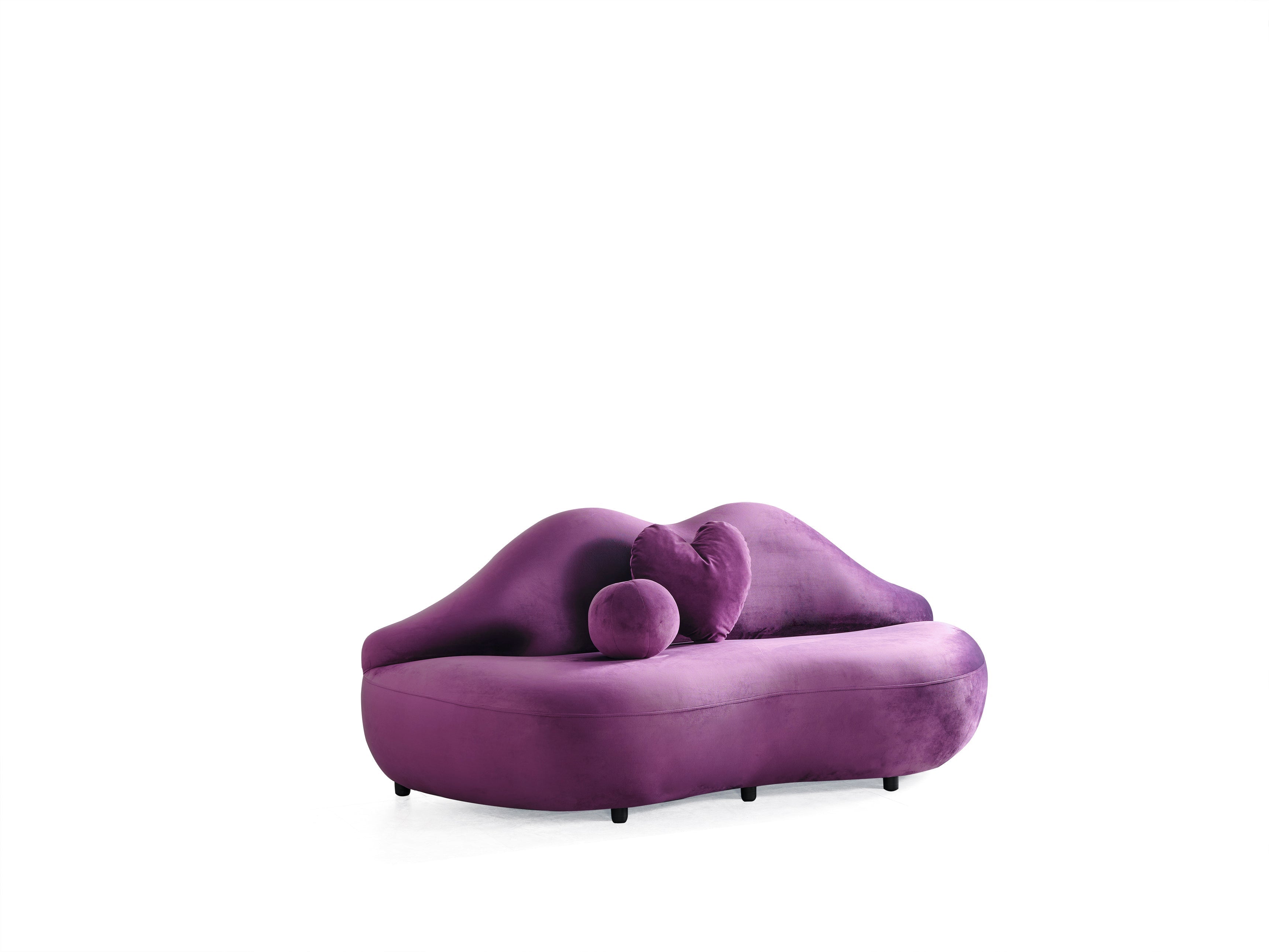 Lips Purple Velvet Settee - LIPSPURPLE-L - Bien Home Furniture &amp; Electronics