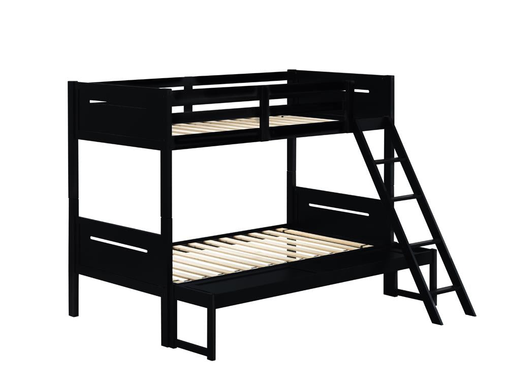 Littleton Black Twin/Full Bunk Bed - 405052BLK - Bien Home Furniture &amp; Electronics