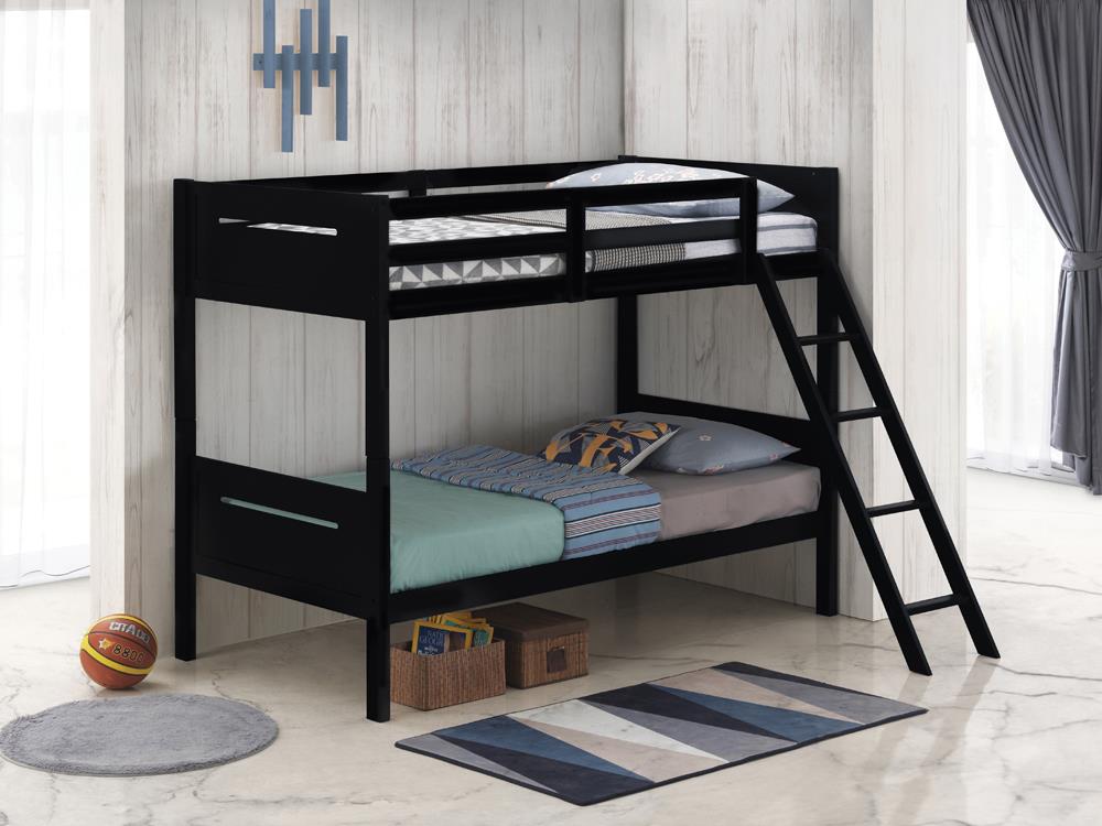 Littleton Black Twin/Twin Bunk Bed - 405051BLK - Bien Home Furniture &amp; Electronics