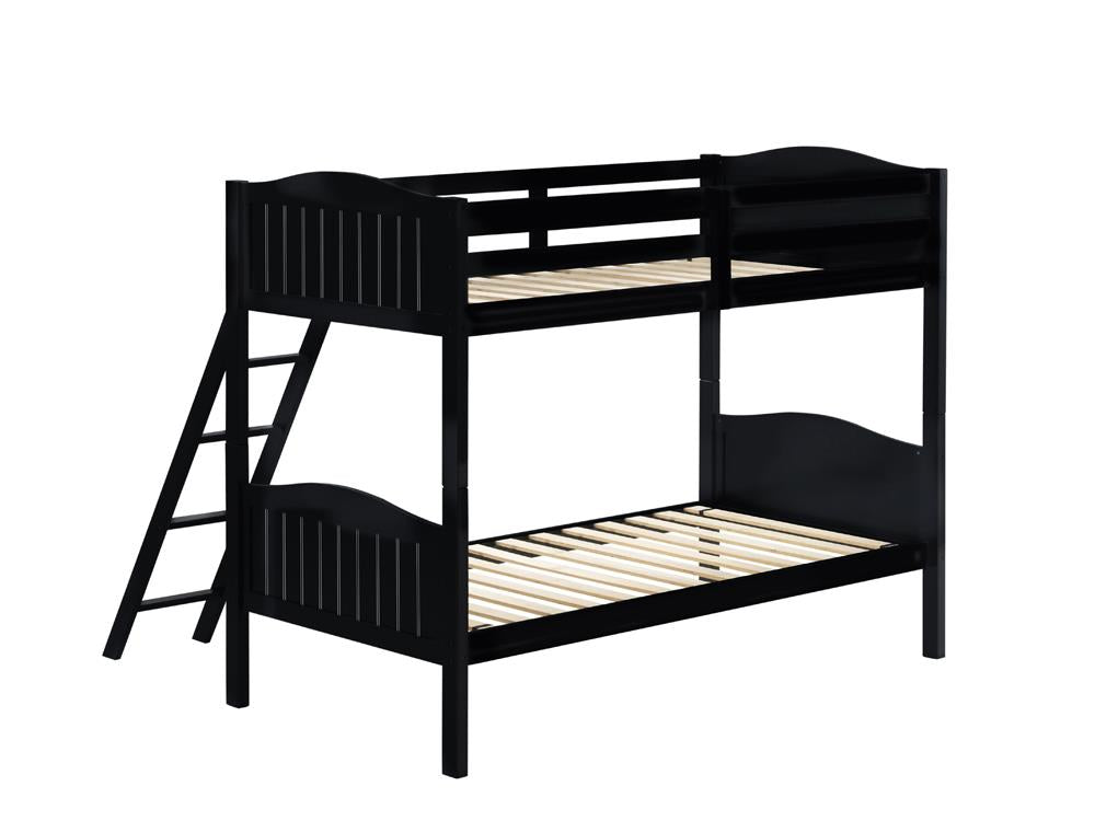 Littleton Black Twin/Twin Bunk Bed with Ladder - 405053BLK - Bien Home Furniture &amp; Electronics