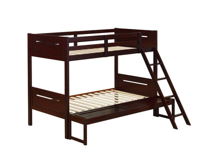 Littleton Espresso Twin/Full Bunk Bed - 405052BRN - Bien Home Furniture &amp; Electronics