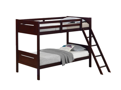 Littleton Espresso Twin/Twin Bunk Bed - 405051BRN - Bien Home Furniture &amp; Electronics