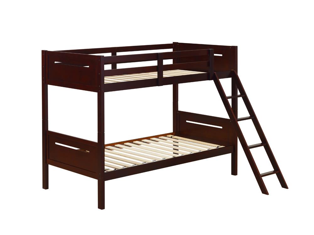 Littleton Espresso Twin/Twin Bunk Bed - 405051BRN - Bien Home Furniture &amp; Electronics