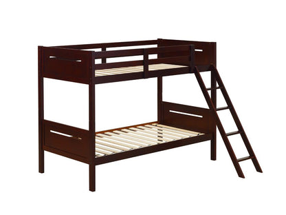 Littleton Espresso Twin/Twin Bunk Bed - 405051BRN - Bien Home Furniture &amp; Electronics