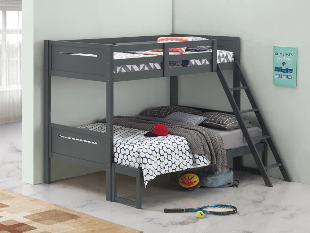 Littleton Gray Twin/Full Bunk Bed - 405052GRY - Bien Home Furniture &amp; Electronics