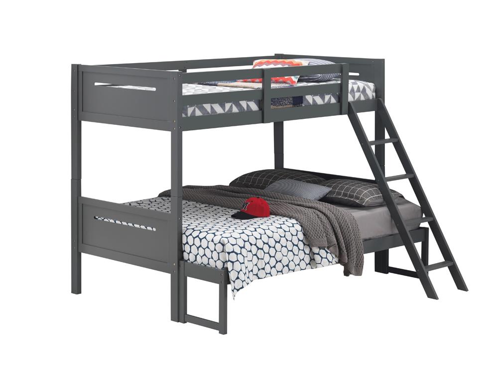 Littleton Gray Twin/Full Bunk Bed - 405052GRY - Bien Home Furniture &amp; Electronics