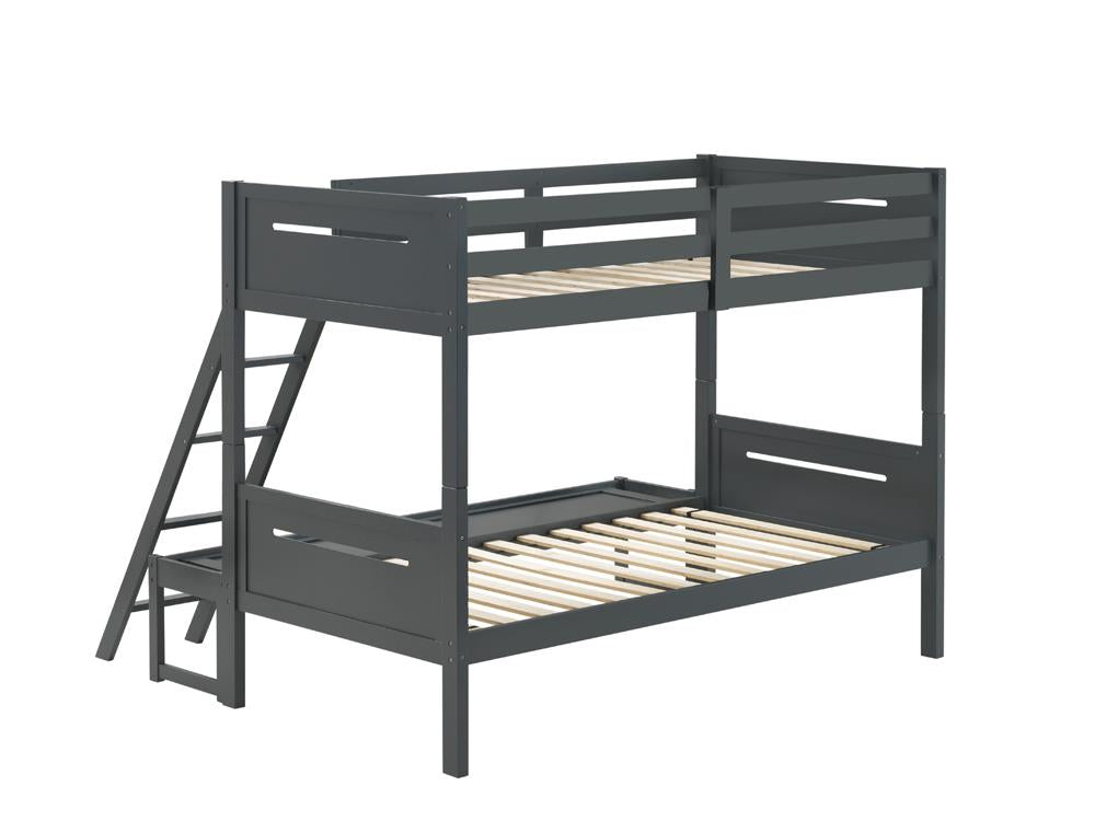 Littleton Gray Twin/Full Bunk Bed - 405052GRY - Bien Home Furniture &amp; Electronics