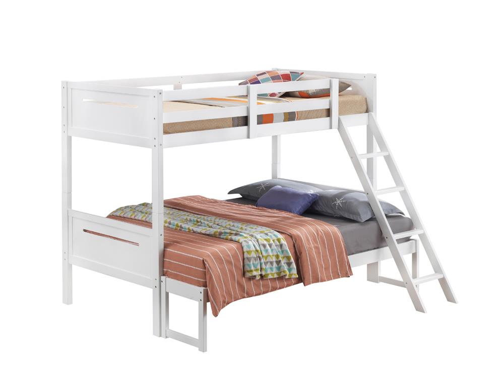 Littleton White Twin/Full Bunk Bed - 405052WHT - Bien Home Furniture &amp; Electronics