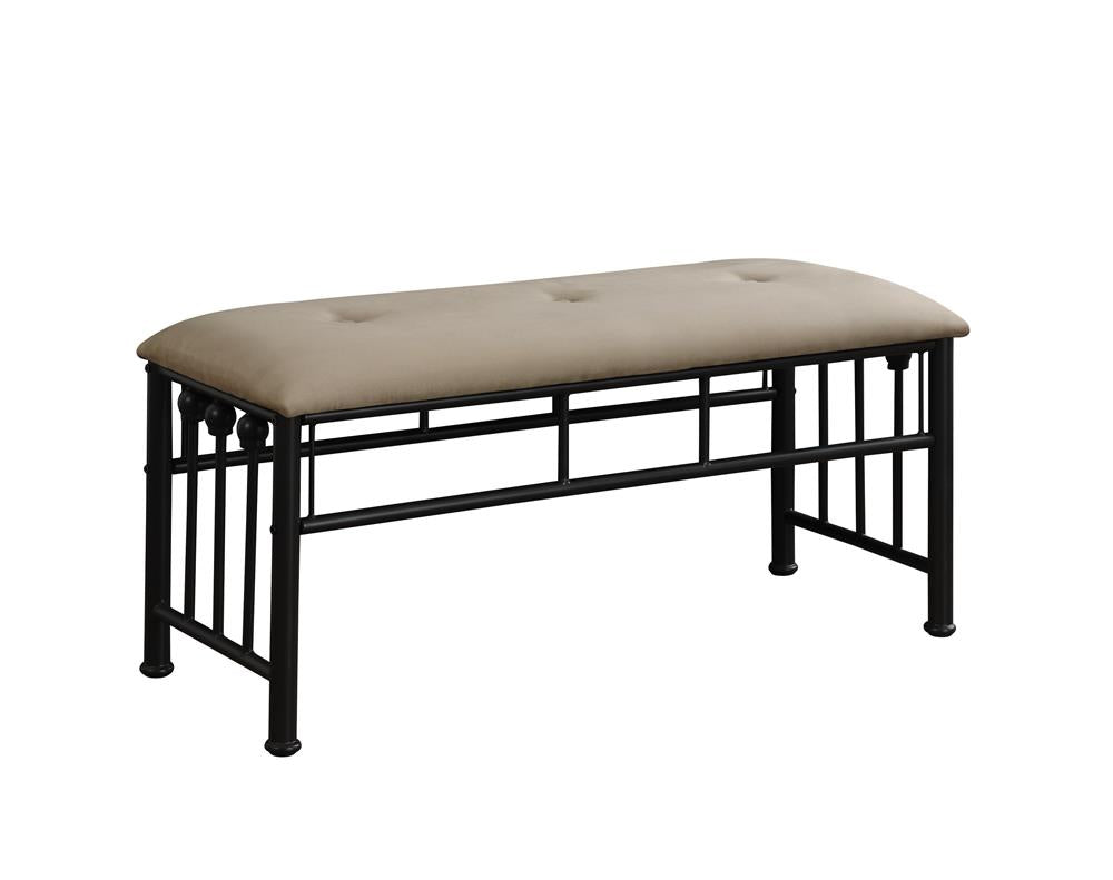Livingston Brown/Dark Bronze Upholstered Bench - 301396 - Bien Home Furniture &amp; Electronics