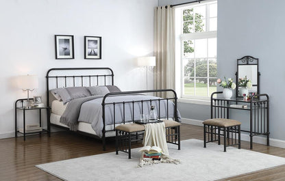 Livingston Queen Panel Metal Bed Dark Bronze - 300399Q - Bien Home Furniture &amp; Electronics