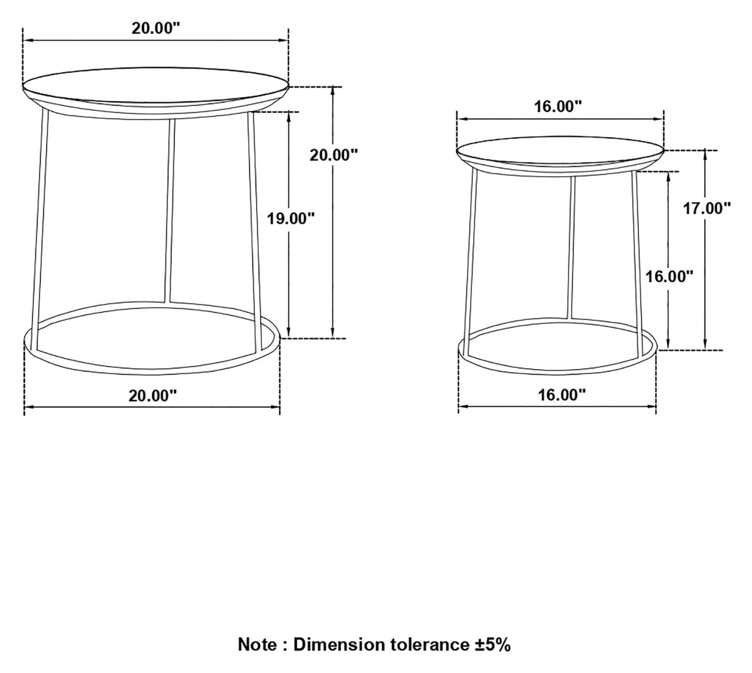 Loannis 2-Piece Round Nesting Table Matte Black - 935842 - Bien Home Furniture &amp; Electronics