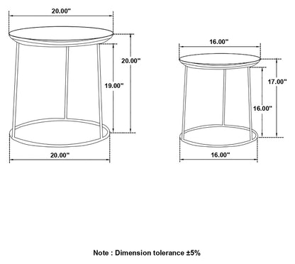 Loannis 2-Piece Round Nesting Table Matte Black - 935842 - Bien Home Furniture &amp; Electronics