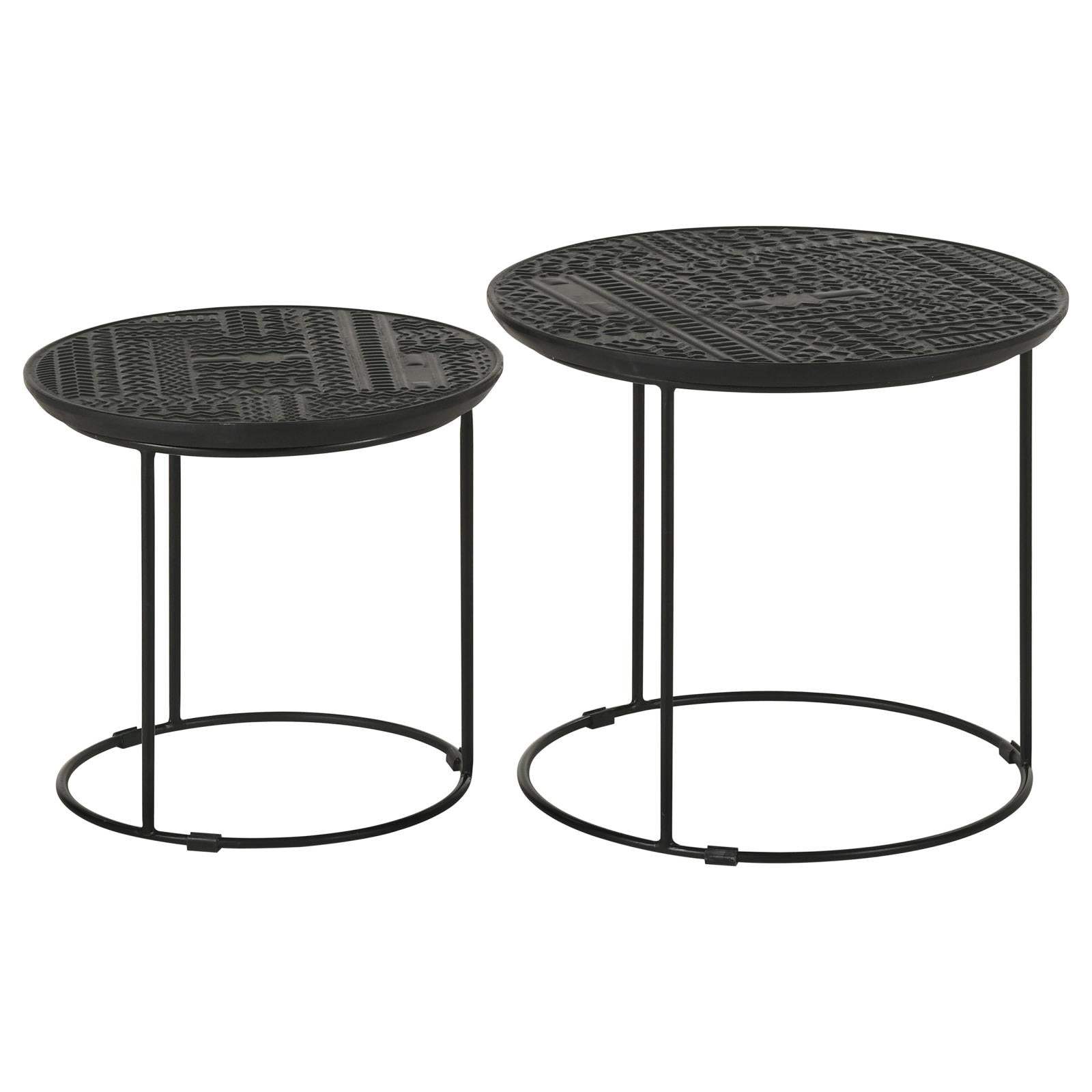 Loannis 2-Piece Round Nesting Table Matte Black - 935842 - Bien Home Furniture &amp; Electronics